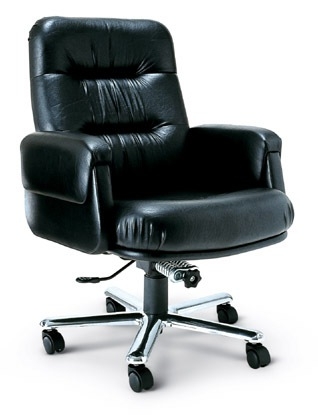 04077::EX-10::An Asahi EX-10 series executive chair with conventional tilting mechanism and aluminium base. 3-year warranty for the frame of a chair under normal application and 1-year warranty for the plastic base and accessories. Dimension (WxDxH) cm : 67x75x98. Available in 3 seat styles: PVC leather, PU leather and Cotton. Executive Chairs